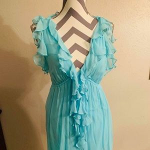 Arden B Crepe Sky Blue Ruffled Dress Sz. M